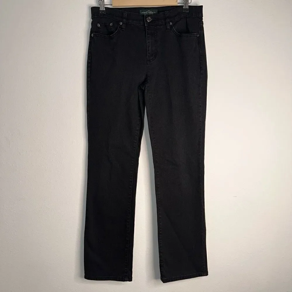 Lauren Ralph Lauren Jeans Co Women’s 6‎ Solid Black Classic Straight Leg Jeans